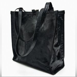Zara Rocker Tote Bag W/ Wrinkled Effect